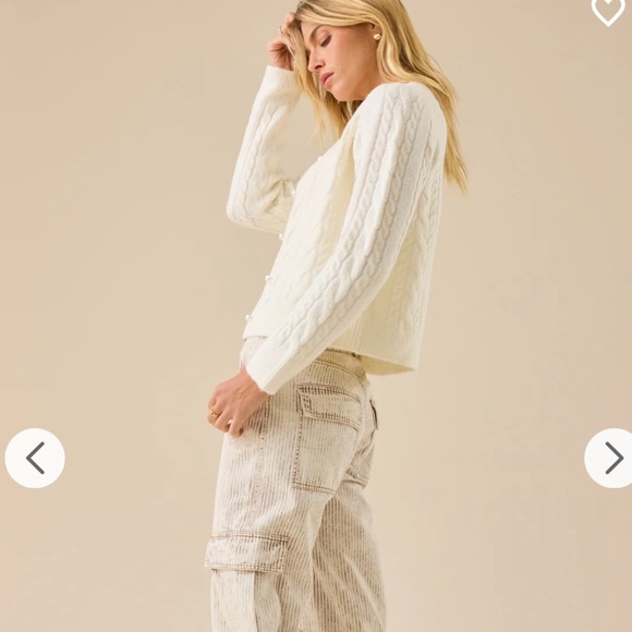 Altar'd State Ivory Cable Knit Cardigan - Picture 3 of 9